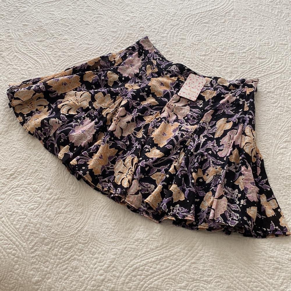 Free People Flowery Skirt